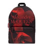 Alexander McQueen Ryggsäck med blommotiv Black, Herr
