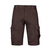 C.p. Company Stretch Sateen Cargo Shorts i Bracken Brown Brown, Herr