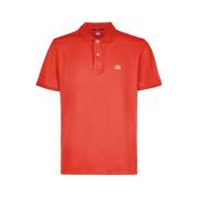 C.p. Company Stretch Pique Slim Fit Logo Polo Red, Herr