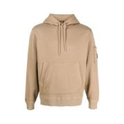 C.p. Company Bomullsfleece Hoodie med Känguruficka Brown, Herr