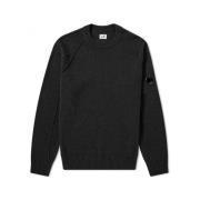 C.P. Company Klassisk Crew Neck Lammsullstickad Tröja Black, Herr