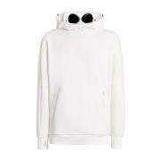 C.P. Company Diagonal Fleece Goggle Hoodie White, Herr