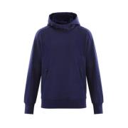 C.p. Company Diagonal Fleece Goggle Hoodie Style Cmss080A Blue, Herr