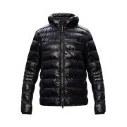 Canada Goose Svart Dun Hoody med Mocka Trim Black, Herr