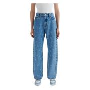 Axel Arigato Signature A Laser-Faded Straight-Leg Jeans Blue, Dam