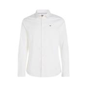 Tommy Jeans Formell Stretch Poplin Skjorta White, Herr