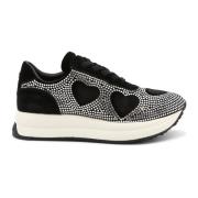 Love Moschino Damernas Velvet Sneakers - Höst/Vinter Kollektion Black,...