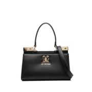 Love Moschino Exklusiv Borsa PU Handväska Black, Dam