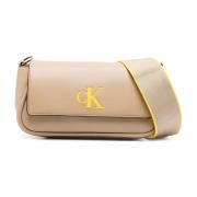 Calvin Klein Jeans Cross Body Bags Beige, Dam