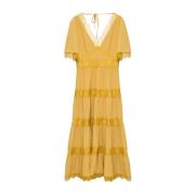 AllSaints Maxi klänningar Yellow, Dam