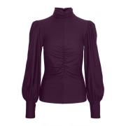 Gestuz Feminin Draperad Blus Brown, Dam