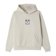 Obey Tjock Bomullsöversized Hoodie med Ikonlogo Beige, Herr