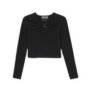 Versace Jeans Couture Svart långärmad crop top Black, Dam