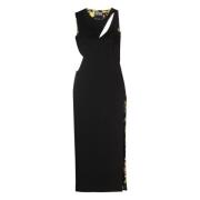 Versace Jeans Couture Svart Midi Klänning Black, Dam