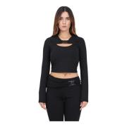 Versace Jeans Couture Svarta T-shirts och Polos med V-Emblem Logo Blac...