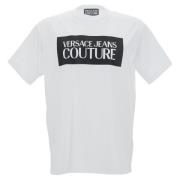 Versace Jeans Couture Herr T-shirt i Bomull, Stilren och Bekväm White,...