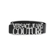 Versace Jeans Couture Svarta Bälten - Stiliga och Trendiga Black, Herr