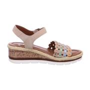 ara Dam Sandal med Kilklack och Flätad Band Multicolor, Dam