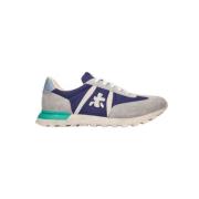 Premiata Johnlow Herr Sneakers i Blandade Texturer Blue, Herr