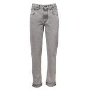 Brunello Cucinelli Slim-Fit Damjeans med Klassiskt Design Gray, Dam