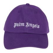 Palm Angels Lila Vit Klassisk Logomössa Purple, Herr