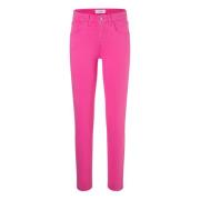 Cambio Slim-Fit Byxor i Bomullsblandning Pink, Dam