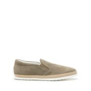 Tod's Beige Mocka Slip-On Sneakers med Handvävd Repdetalj Gray, Herr