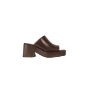 Tod's Bruna Läderplattformsmules Brown, Dam