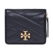 Tory Burch Svart Chevron Quiltad Plånbok Black, Dam