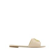 Tory Burch Eleanor Läder Slides - Ny Creme Beige, Dam