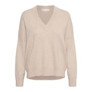 InWear Fosteriw V-Neck Stickad Beige, Dam