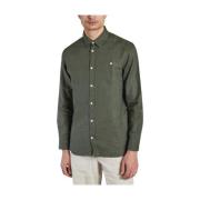 Knowledge Cotton Apparel Casual Shirts Green, Herr