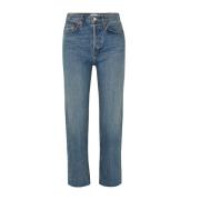 Re/Done Jeans High Rise Spis Pipe Comfort Stretch Blue, Dam