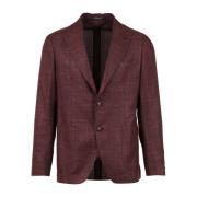 Tagliatore Bordeaux Windowpane Oversized Blazer Brown, Herr