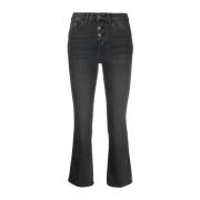 Liu Jo Stiliga Flared Cropped Jeans Black, Dam