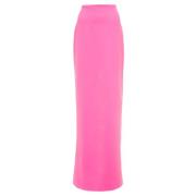 Monot Högmidjat polyesterkjol med slits bak Pink, Dam