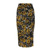 Lanvin Tryckt silkeblandad kjol Multicolor, Dam