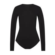 Maison Margiela L?ngärmad bodysuit i stretchstickning Black, Dam