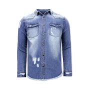 Enos Denim Skjorta Herr - 9021 Blue, Herr