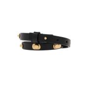 Salvatore Ferragamo Läderarmband Black, Dam