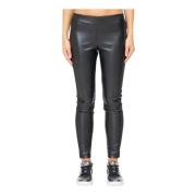 Ermanno Scervino Högmidjade leggings i konstläder Black, Dam