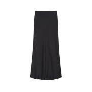 Anine Bing Svart Midi Sidenkjol Black, Dam