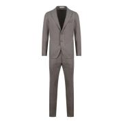 Tagliatore Melange Ullkostym - Slim Fit Blazer Gray, Herr