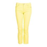 Liu Jo Åtsittande Bottom Up Jeans med Glänsande Ränder Yellow, Dam