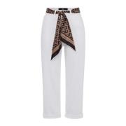 Elisabetta Franchi Cropped Jeans White, Dam