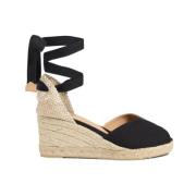 Castañer Svart Canvas Espadrille Kilklackar Black, Dam