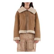 Salvatore Santoro Shearling Läderjacka Brown, Dam