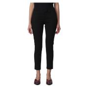 Dondup Stiliga Cropped Jeans Black, Dam