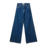 Blanche Wide Jeans Blue, Dam