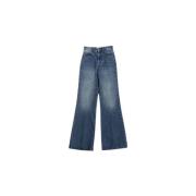 Ami Paris Blå Flare Straight Leg Jeans Blue, Dam